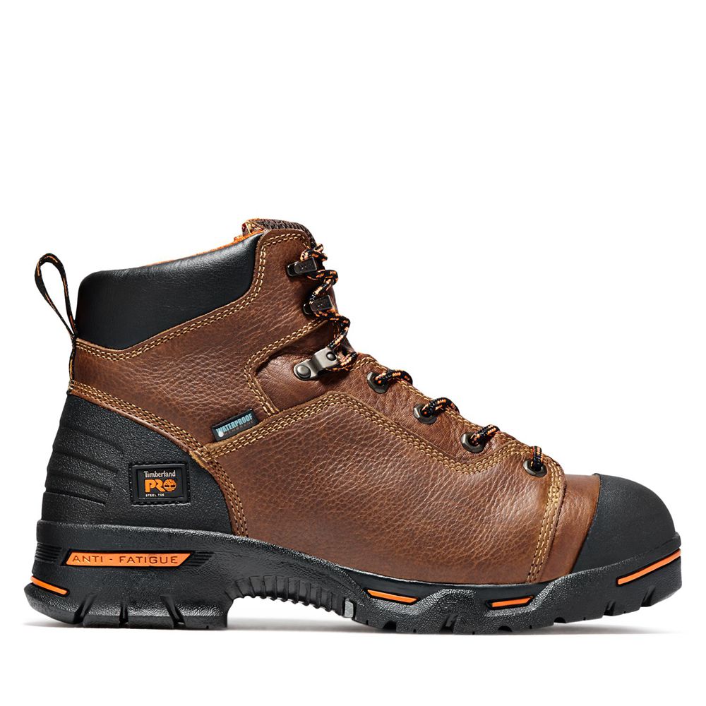 Botas de Trabajo Timberland Hombre Pro® Endurance 6" Steel Toe Marrones/Negras - Chile UMR-510893